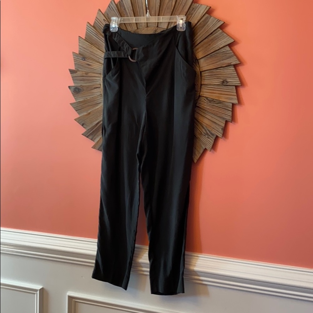 Anthropologie Cupro Wrap Trouser Pants Black NWOT